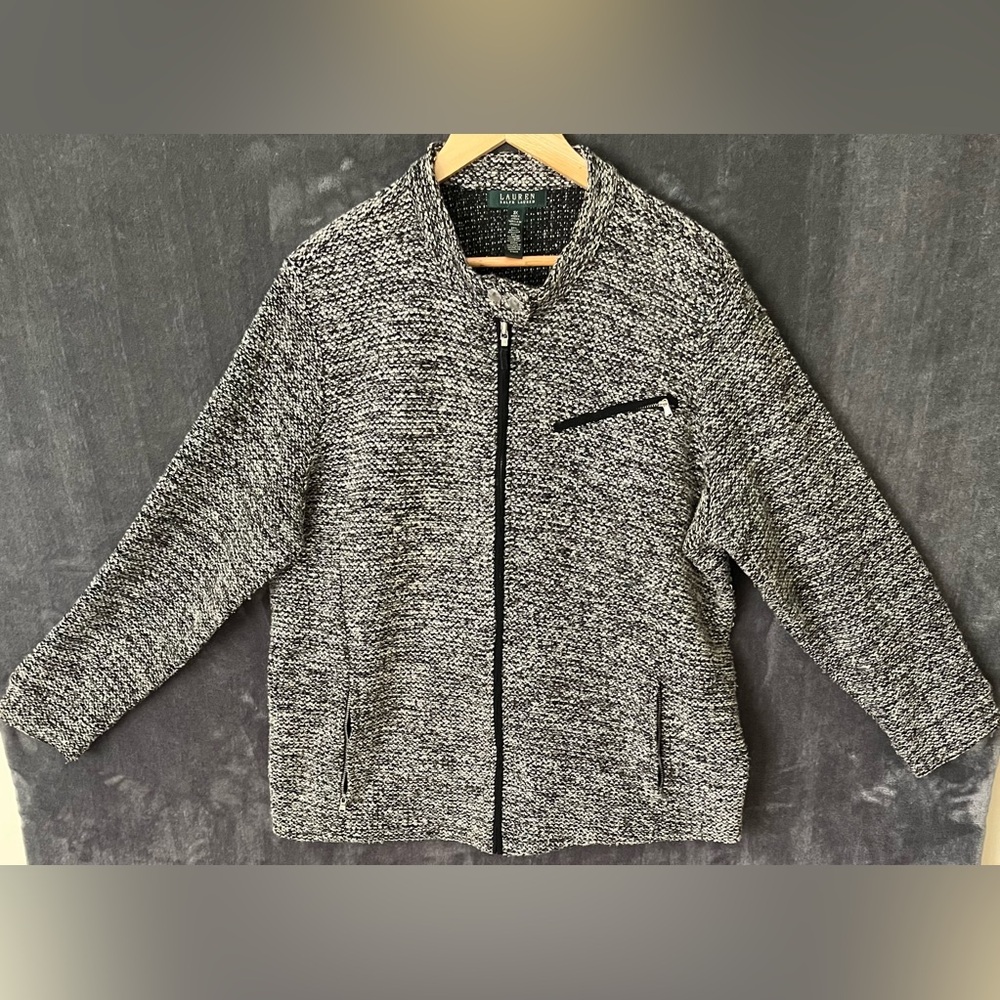 LAUREN Ralph Lauren Women’s 3x Knit Full Zip Sweater Jacket